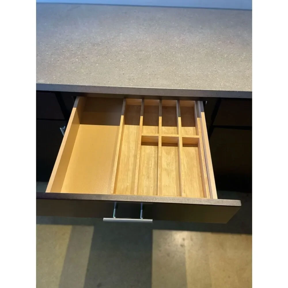 Bamboo Wooden Cutlery Drawer Organizer - Natural Wood